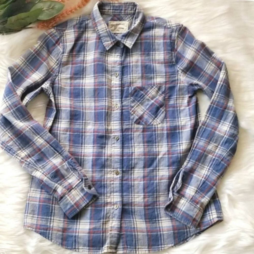 CURRENT/ELLIOT Plaid Slim Boy Shirt Button down S